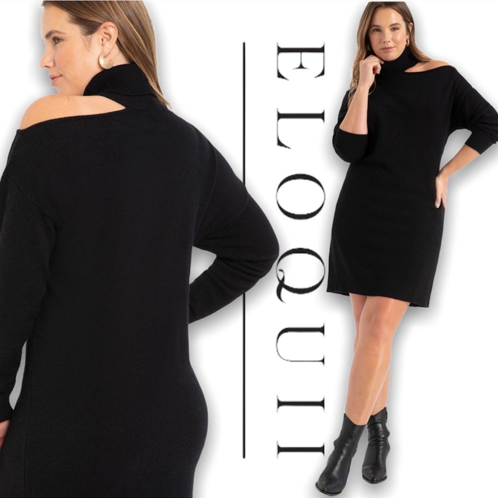 Eloquii Cold Shoulder Sweater Dress